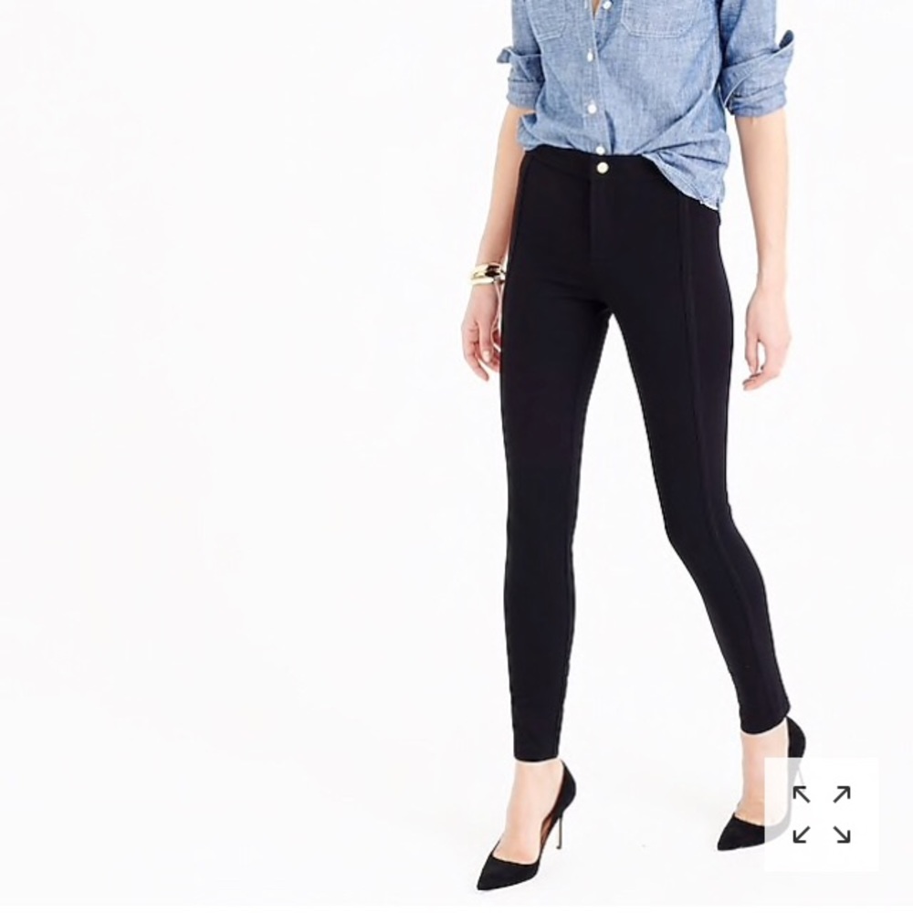 J Crew black snap front pixie pant 0 00 XXS